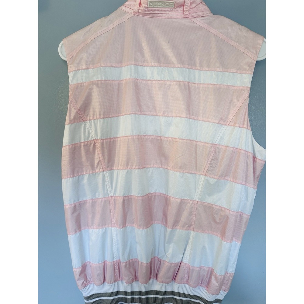 Bogner Womens Vest Pink White Striped Lightweight Sport Preppy Size 10 - Picture 8 of 16